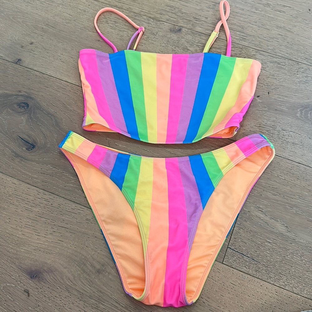 Rainbow bikini from Mumu